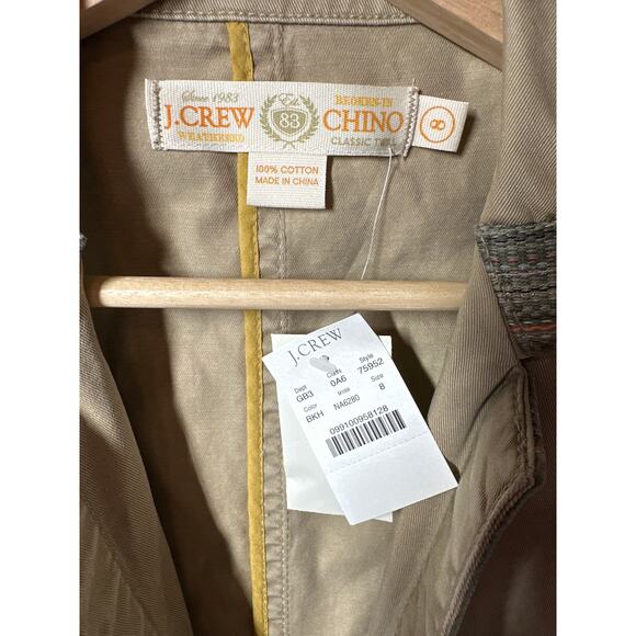 J. Crew Weathered Broken-In Chino Classic Twill Vintage Jacket Cotton Size 8 - Picture 6 of 14